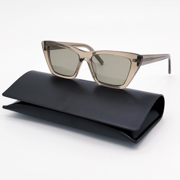 NEW SAINT LAURENT SL276 MICA 043 SUNGLASSES WOMEN BROWN SQUARE SL 276 MICA 043 - Picture 1 of 12